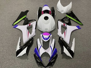 Cheap 2007-2008 Suzuki GSXR 1000 Motorcycle Fairings - White Blue Green Black Racing
