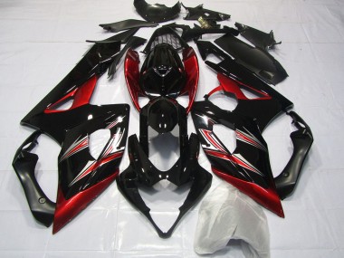 Cheap 2005-2006 Suzuki GSXR 1000 Motorcycle Fairings - Glossy Black Red Flare