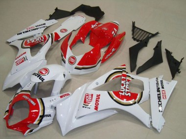 Cheap 2007-2008 Suzuki GSXR 1000 Motorcycle Fairings - White Red Lucky Strike