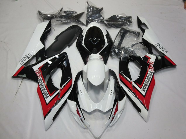 2005-2006 Suzuki GSXR 1000 Motorcycle Fairings - White Red Black Yoshimura