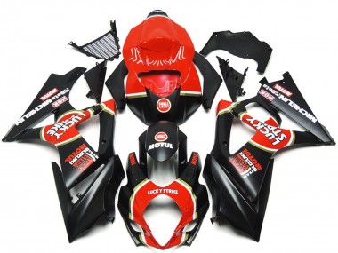 Cheap 2007-2008 Suzuki GSXR 1000 Motorcycle Fairings - Red Black Lucky Strike
