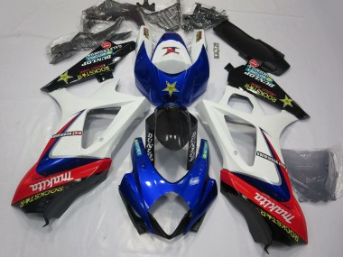 Cheap 2007-2008 Suzuki GSXR 1000 Motorcycle Fairings - White Blue Red Black Rockstar