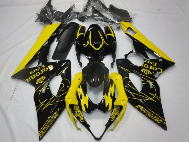2005-2006 Suzuki GSXR 1000 Motorcycle Fairings - Yellow Black Corona Alstare