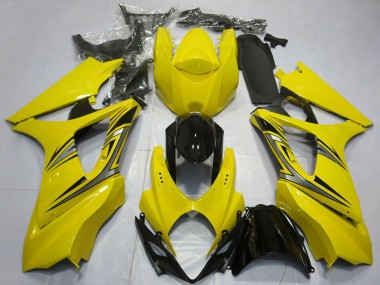 Cheap 2007-2008 Suzuki GSXR 1000 Motorcycle Fairings - Yellow Glossy Black OEM Style