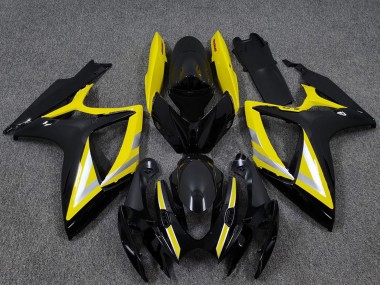 Cheap 2006-2007 Suzuki GSXR 600 / GSXR 750 Motorcycle Fairings - Glossy Black Yellow Silver OEM Style