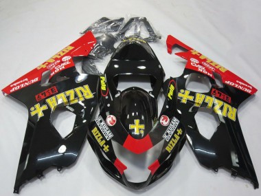 Cheap 2004-2005 Suzuki GSXR 600 / GSXR 750 Motorcycle Fairings - Glossy Black Red Yellow Rizla