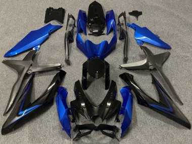 Cheap 2008-2010 Suzuki GSXR 600 / GSXR 750 Motorcycle Fairings - Blue Grey Glossy Black