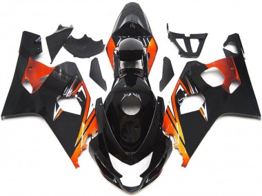 Cheap 2004-2005 Suzuki GSXR 600 / GSXR 750 Motorcycle Fairings - Glossy Black Orange OEM Style
