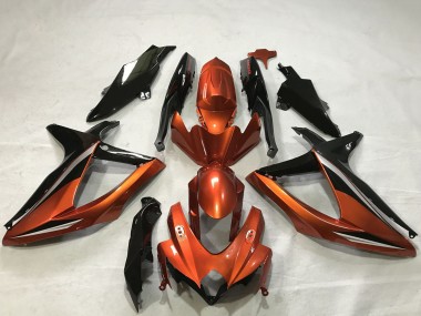Cheap 2008-2010 Suzuki GSXR 600 / GSXR 750 Motorcycle Fairings - Burnt Orange Glossy Black