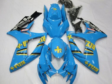 Cheap 2006-2007 Suzuki GSXR 600 / GSXR 750 Motorcycle Fairings - Light Blue Black Yellow Rizla