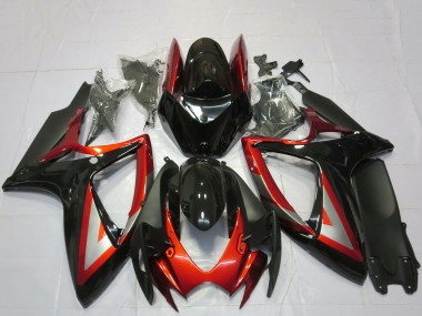 Cheap 2006-2007 Suzuki GSXR 600 / GSXR 750 Motorcycle Fairings - Glossy Black Red Silver