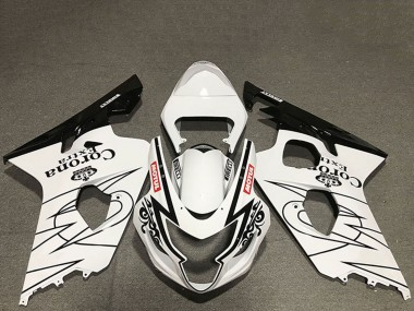 Cheap 2004-2005 Suzuki GSXR 600 / GSXR 750 Motorcycle Fairings - White Glossy Black Corona Motul Style
