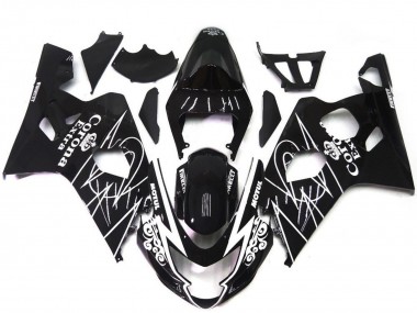 Cheap 2004-2005 Suzuki GSXR 600 / GSXR 750 Motorcycle Fairings - Glossy Black White Corona Style