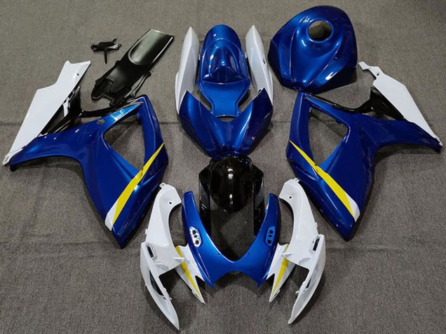 2006-2007 Suzuki GSXR 600 / GSXR 750 Motorcycle Fairings - White Blue Yellow Black