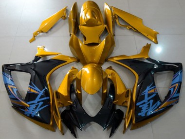 Cheap 2006-2007 Suzuki GSXR 600 / GSXR 750 Motorcycle Fairings - Gold Black Blue