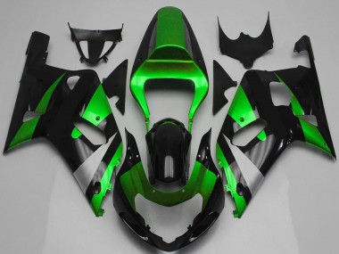 Cheap 2001-2003 Suzuki GSXR 600 / GSXR 750 Motorcycle Fairing - Green Silver Glossy Black
