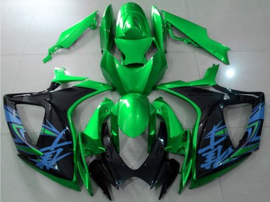 Cheap 2006-2007 Suzuki GSXR 600 / GSXR 750 Motorcycle Fairings - Green Black Blue