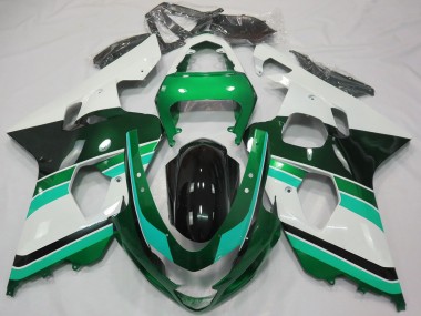 Cheap 2004-2005 Suzuki GSXR 600 / GSXR 750 Motorcycle Fairings - Glossy Green Green White