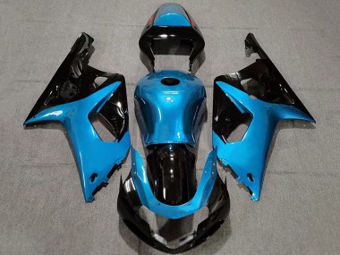 Cheap 2001-2003 Suzuki GSXR 600 / GSXR 750 Motorcycle Fairings - Light Blue Glossy Black