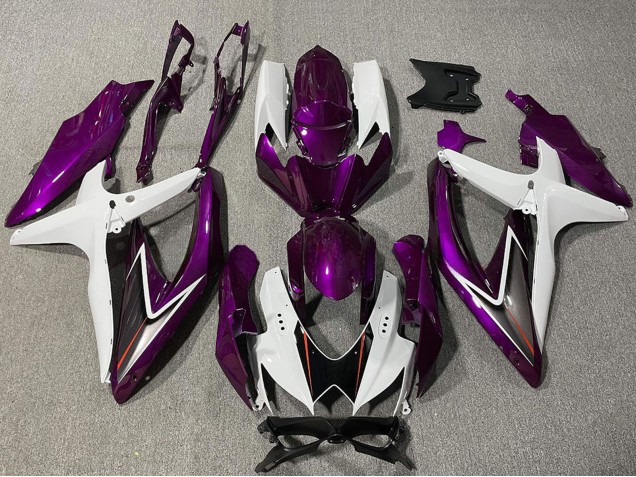 2008-2010 Suzuki GSXR 600 / GSXR 750 Motorcycle Fairing - White Purple Black
