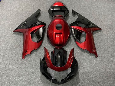 Cheap 2001-2003 Suzuki GSXR 600 / GSXR 750 Motorcycle Fairings - Red Glossy Black