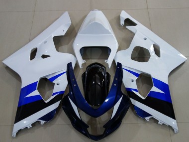 Cheap 2004-2005 Suzuki GSXR 600 / GSXR 750 Motorcycle Fairing - White Blue Glossy Black