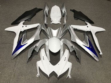 Cheap 2008-2010 Suzuki GSXR 600 / GSXR 750 Motorcycle Fairings - White Silver Blue Matte Black