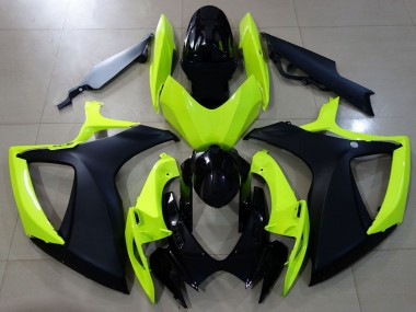 Cheap 2006-2007 Suzuki GSXR 600 / GSXR 750 Motorcycle Fairings - Neon Yellow Glossy Black Matte Black