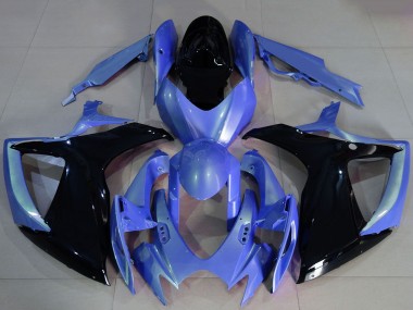 Cheap 2006-2007 Suzuki GSXR 600 / GSXR 750 Motorcycle Fairings - Light Blue Glossy Black