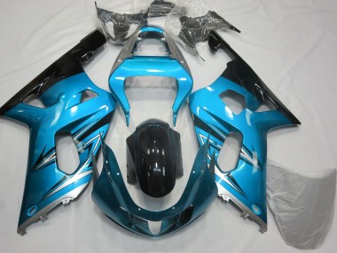 Cheap 2001-2003 Suzuki GSXR 600 / GSXR 750 Motorcycle Fairings - Light Blue Silver Glossy Black
