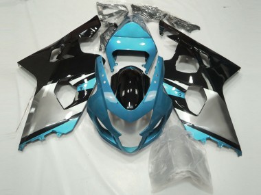 Cheap 2004-2005 Suzuki GSXR 600 / GSXR 750 Motorcycle Fairings - Light Blue Silver Glossy Black