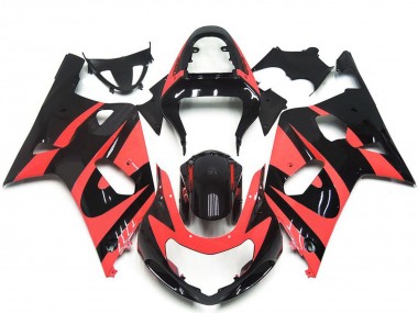 Cheap 2001-2003 Suzuki GSXR 600 / GSXR 750 Motorcycle Fairings - Light Red Glossy Black OEM Style