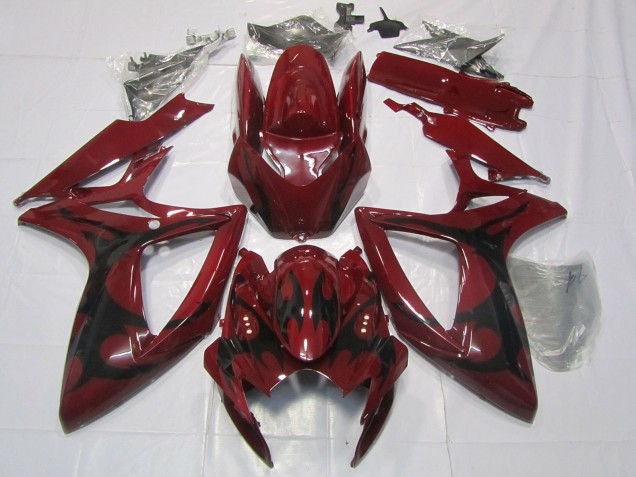 2006-2007 Suzuki GSXR 600 / GSXR 750 Motorcycle Fairings - Maroon Red