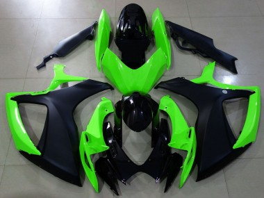 Cheap 2006-2007 Suzuki GSXR 600 / GSXR 750 Motorcycle Fairings - Green Glossy Black Matte Black