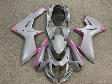 Cheap 2011-2024 Suzuki GSXR 600 / GSXR 750 Motorcycle Fairings - Matte Nardo Grey Pink Accents