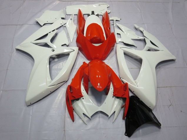 2006-2007 Suzuki GSXR 600 / GSXR 750 Motorcycle Fairings - White Red