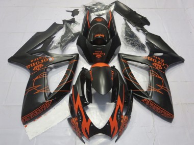 Cheap 2006-2007 Suzuki GSXR 600 / GSXR 750 Motorcycle Fairings - Matte Black Orange Corona Extra Alstare Motul