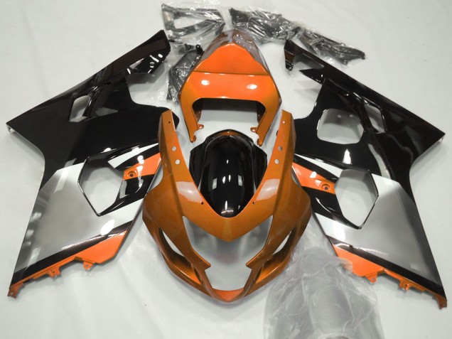 2004-2005 Suzuki GSXR 600 / GSXR 750 Motorcycle Fairings - Orange Silver Black