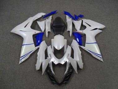 Cheap 2011-2024 Suzuki GSXR 600 / GSXR 750 Motorcycle Fairings - Pearl White and Dark Blue
