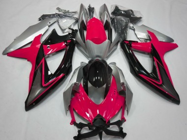Cheap 2008-2010 Suzuki GSXR 600 / GSXR 750 Motorcycle Fairings - Silver Red Glossy Black