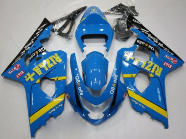 Cheap 2004-2005 Suzuki GSXR 600 / GSXR 750 Motorcycle Fairings - Blue Gold Black Rizla
