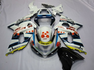 Cheap 2001-2003 Suzuki GSXR 600 / GSXR 750 Motorcycle Fairings - White Blue Red Yellow Spots