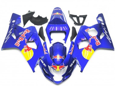 Cheap 2004-2005 Suzuki GSXR 600 / GSXR 750 Motorcycle Fairings - Blue Yellow Red Bull Style