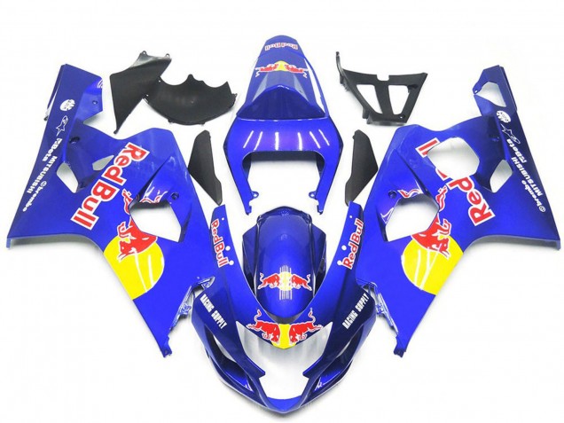 2004-2005 Suzuki GSXR 600 / GSXR 750 Motorcycle Fairings - Blue Yellow Red Bull Style