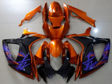Cheap 2006-2007 Suzuki GSXR 600 / GSXR 750 Motorcycle Fairings - Orange Glossy Black Blue