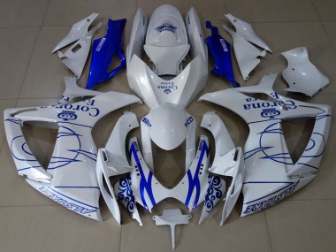 Cheap 2006-2007 Suzuki GSXR 600 / GSXR 750 Motorcycle Fairings - White Blue Corona Alstare