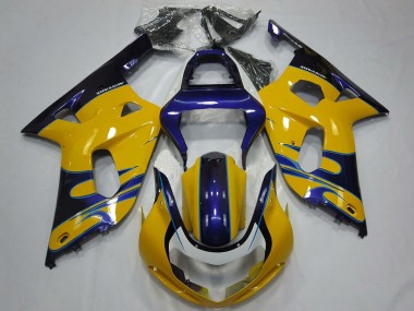 Cheap 2001-2003 Suzuki GSXR 600 / GSXR 750 Motorcycle Fairings - Yellow Blue