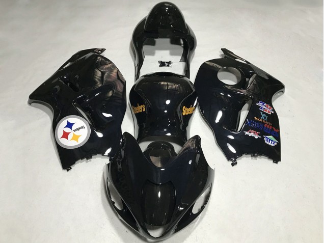 1996-2007 Suzuki GSXR 1300 Motorcycle Fairings - Glossy Black Team Logo