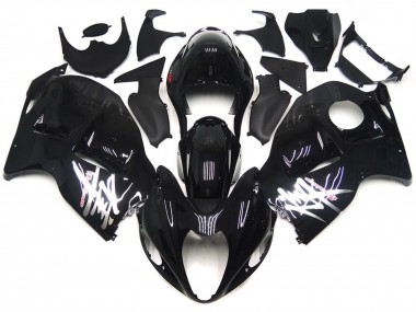Cheap 1996-2007 Suzuki GSXR 1300 Motorcycle Fairings - Glossy Black with Silver Decals