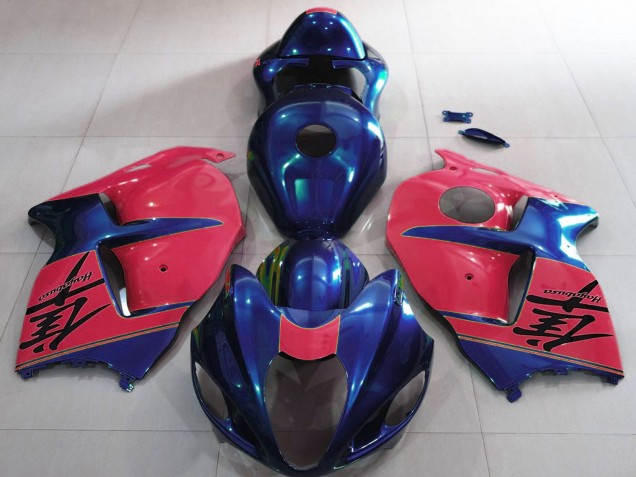 1996-2007 Suzuki GSXR 1300 Motorcycle Fairings - Glossy Blue and Red